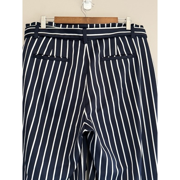 Banana Republic Blake Wide Leg Crop Pants Navy White Stripe Nautical Preppy 12 - Picture 7 of 16